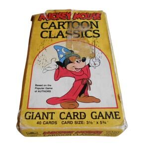 Vintage Mickey Mouse Cartoon Classics Giant Card Game Complete Golden #4864